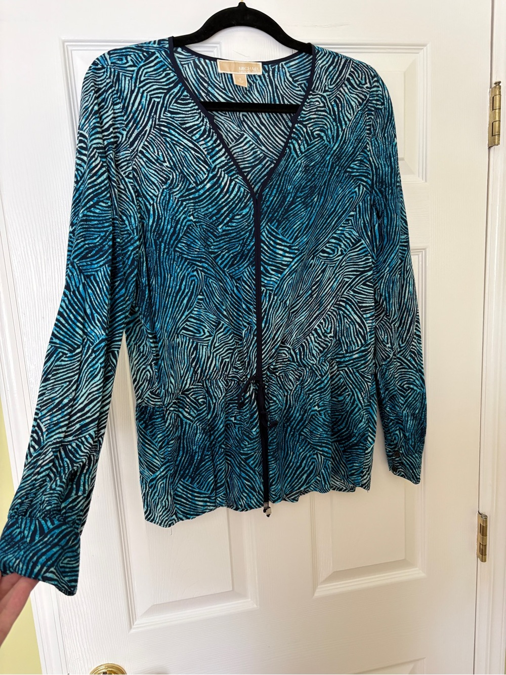Michael Kors  long sleeve top with drawstring waist. Size 6